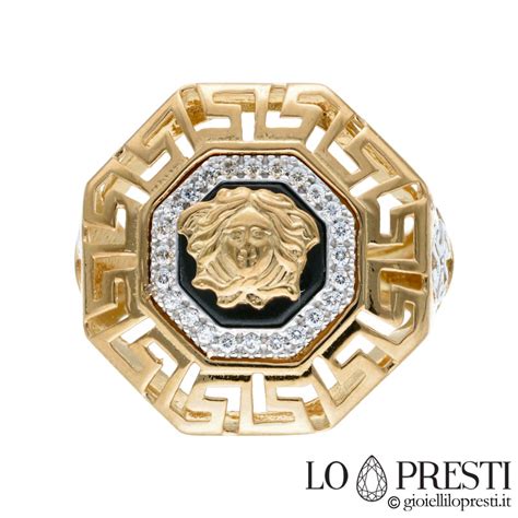 anello medusa e greca versace oro|Versace Anello La Medusa Greca .